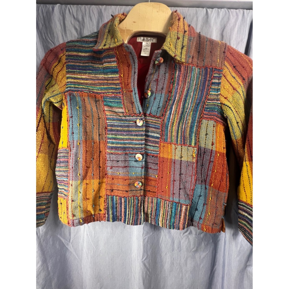 TravelSmith Mens Multi‎ Color Woven Patchwork Cotton Lined Jacket 4357 M